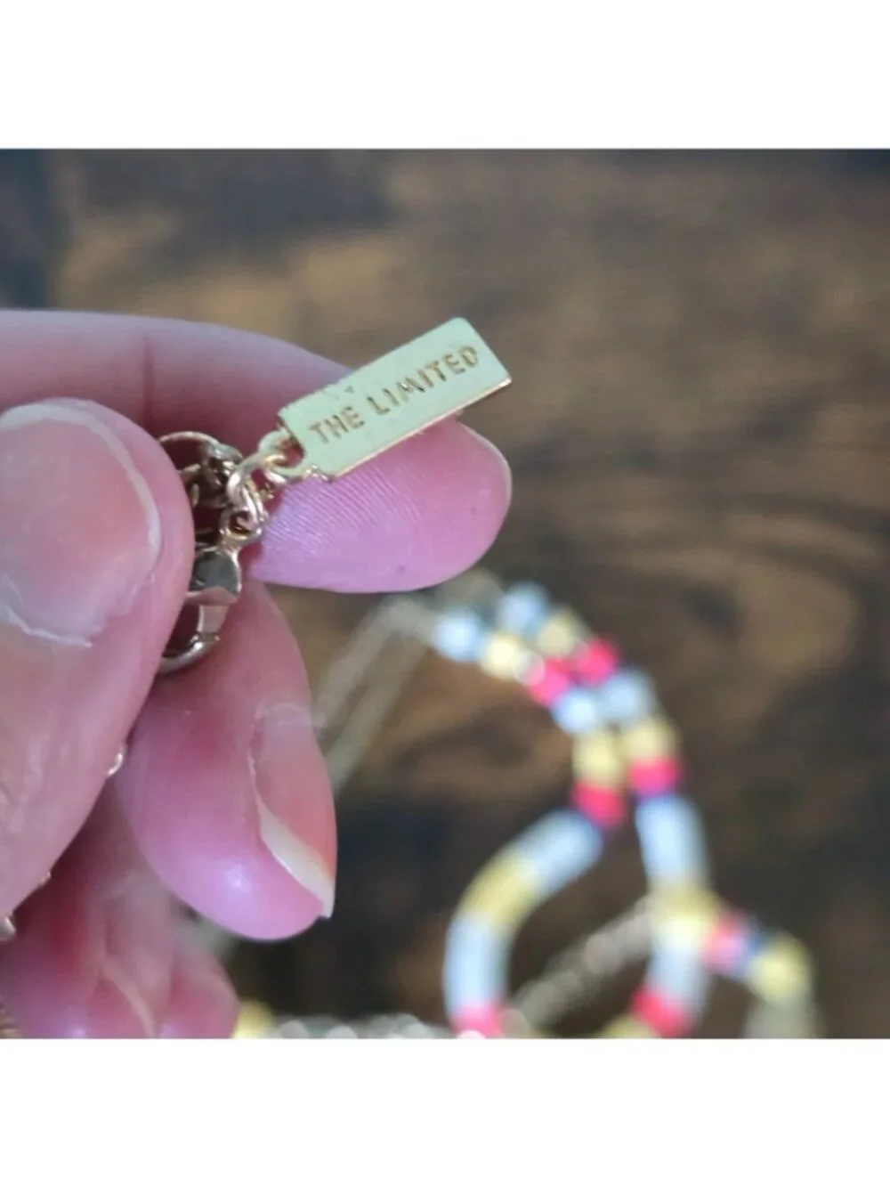 VTG Necklace Layered Beaded Long Gold-Tone Chain The Limited Nautical Yellow